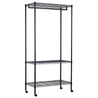 Mobile wire garment rack with cover