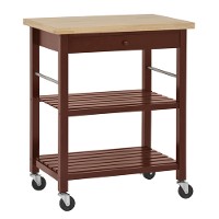 Kitchen utility cart with wood top