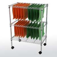 Two-tier mobile file cart