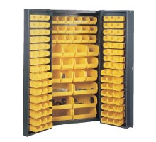 Pocket door cabinet 38 wide with 132 bins